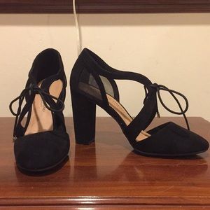 Christian Siriano Kami Ghillie Black Block Heels